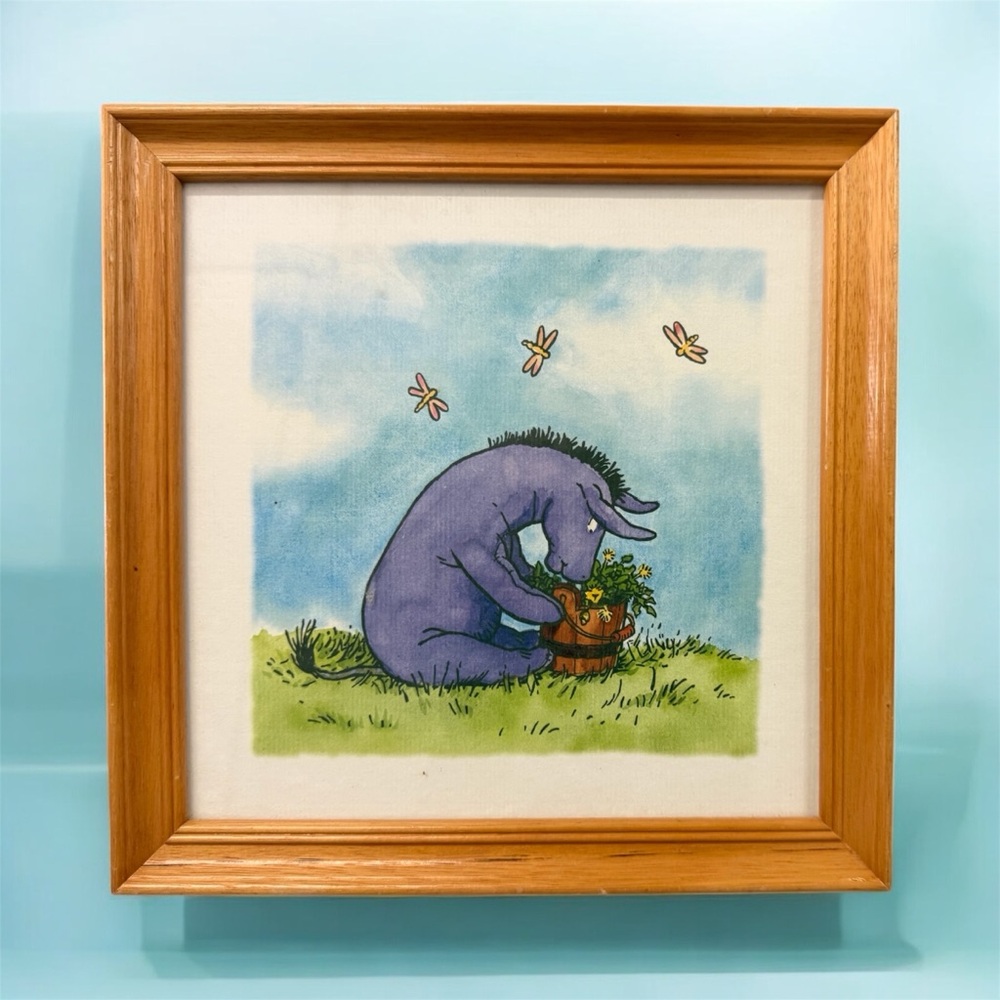 Framed “Eeyore” Purple Donkey Art Print